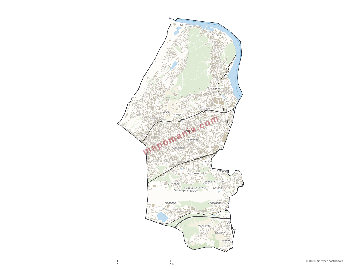 Carte de Anglet à personnaliser