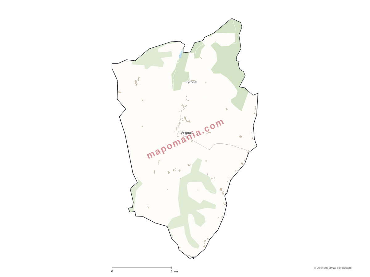 Carte de Angous à personnaliser