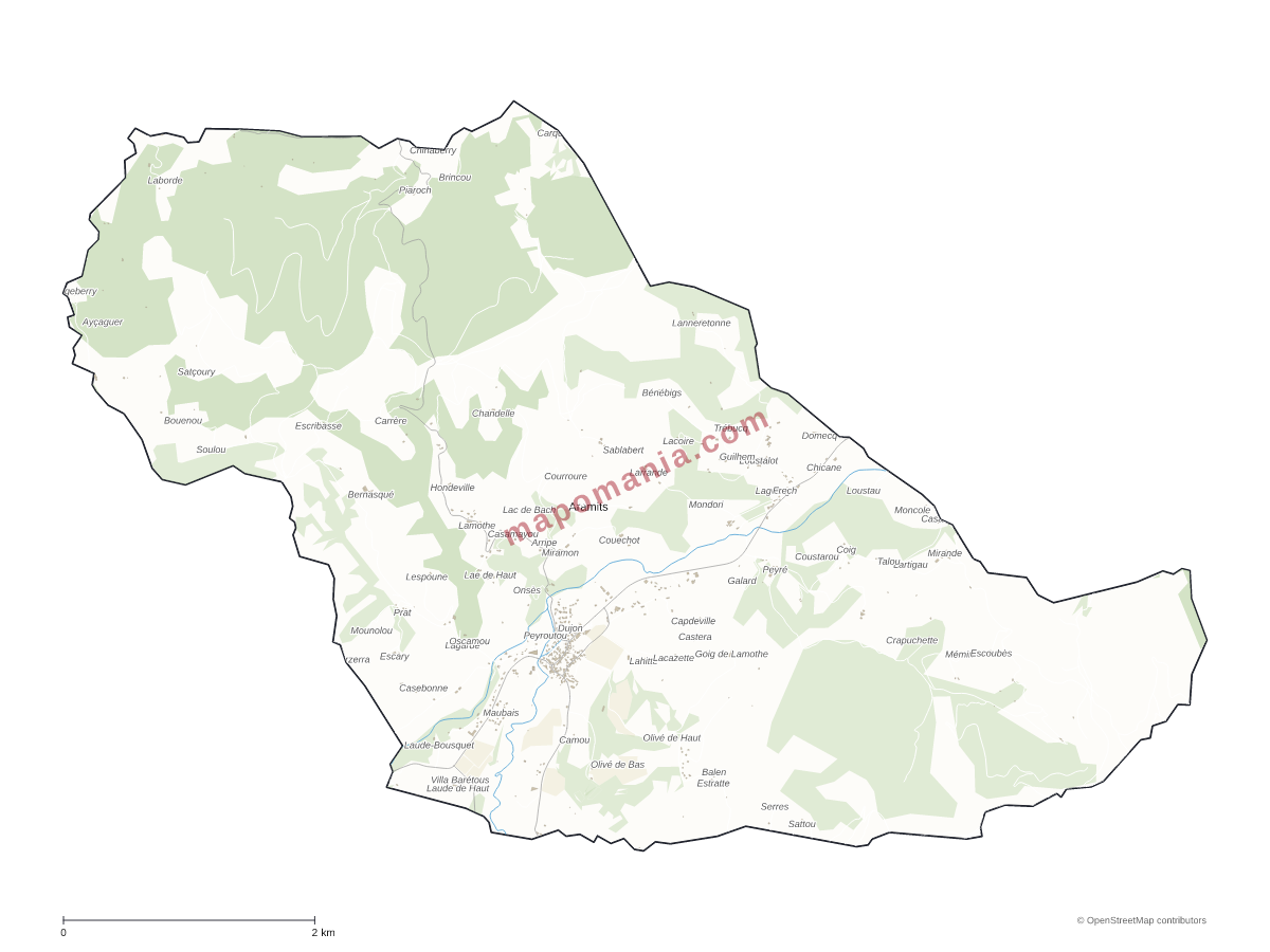 Carte de Aramits à personnaliser