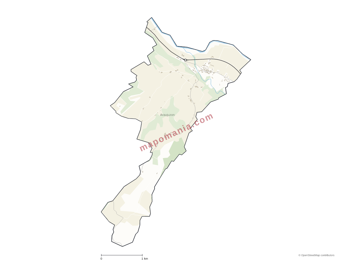 Carte de Araujuzon à personnaliser