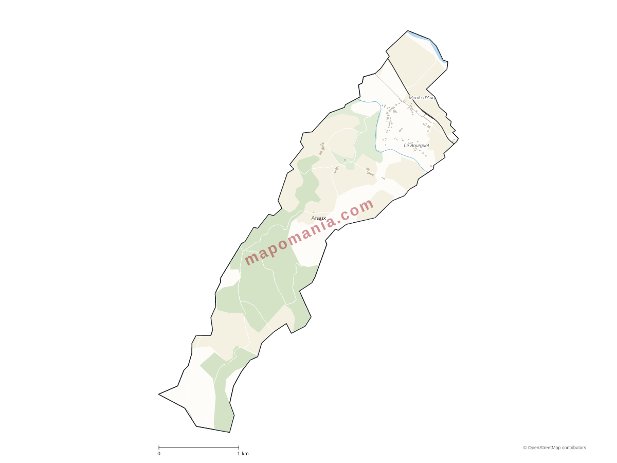 Carte de Araux à personnaliser