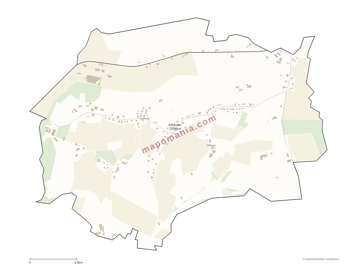 Carte de Arbérats-Sillègue à personnaliser