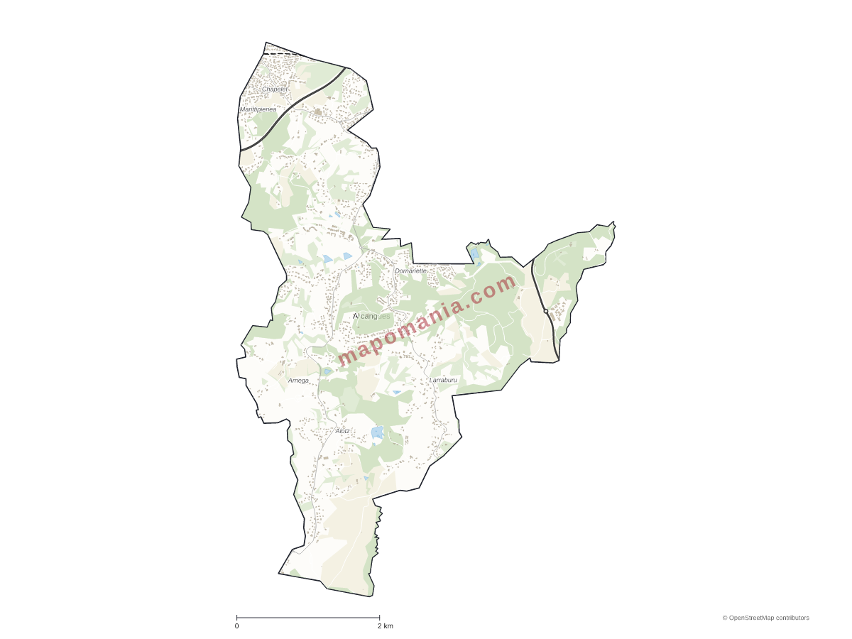 Carte de Arcangues à personnaliser