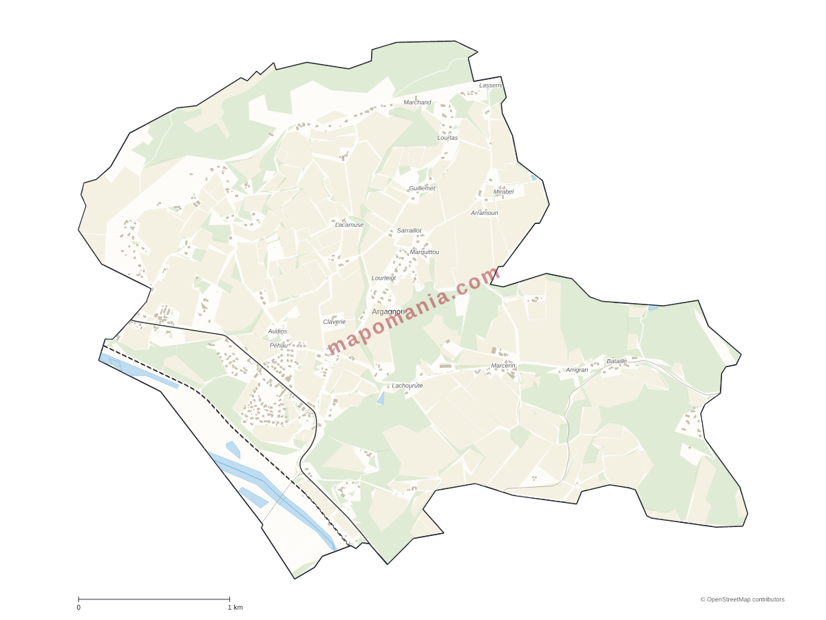 Carte de Argagnon à personnaliser