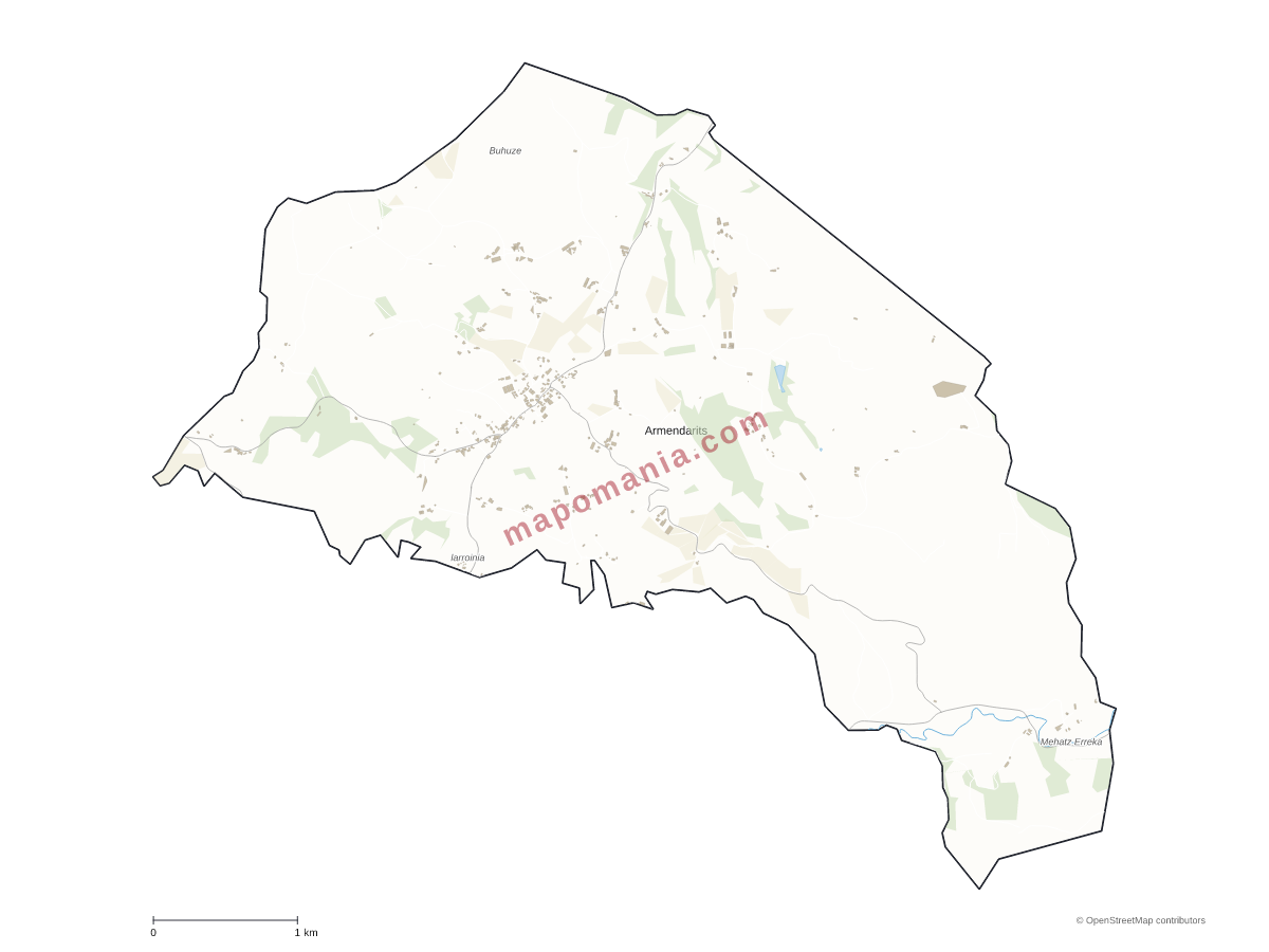 Carte de Armendarits à personnaliser