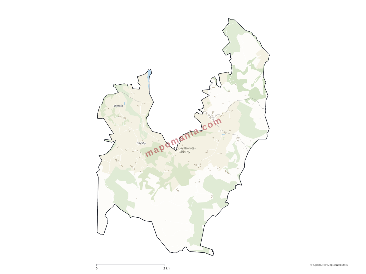 Carte de Aroue-Ithorots-Olhaïby à personnaliser