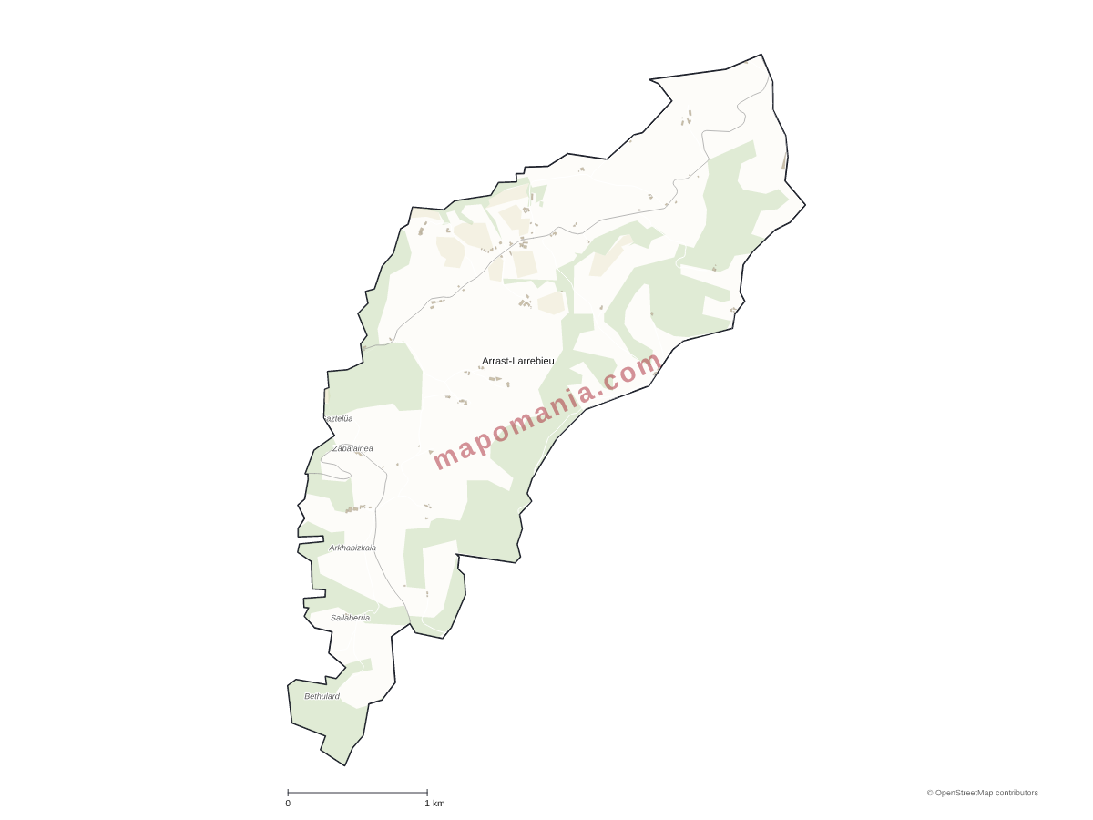 Carte de Arrast-Larrebieu à personnaliser