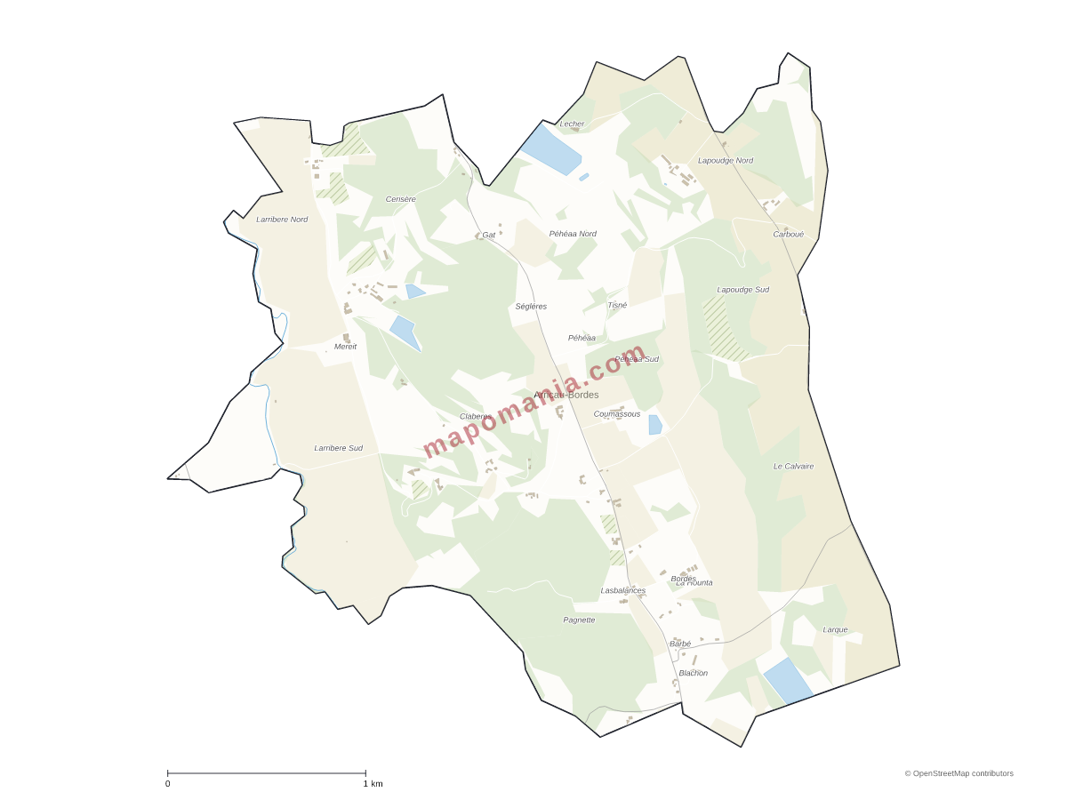 Carte de Arricau-Bordes à personnaliser