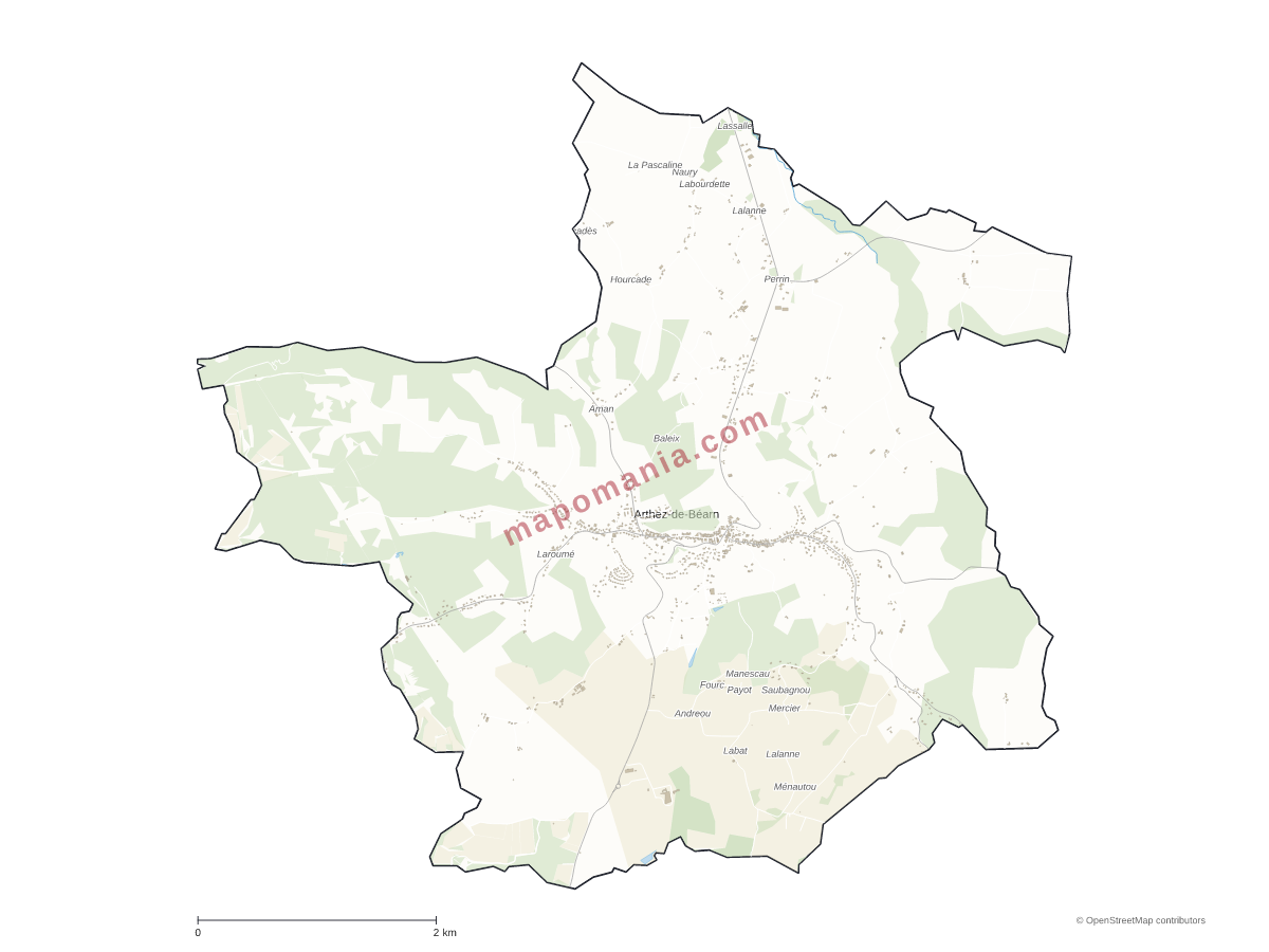 Carte de Arthez-de-Béarn à personnaliser