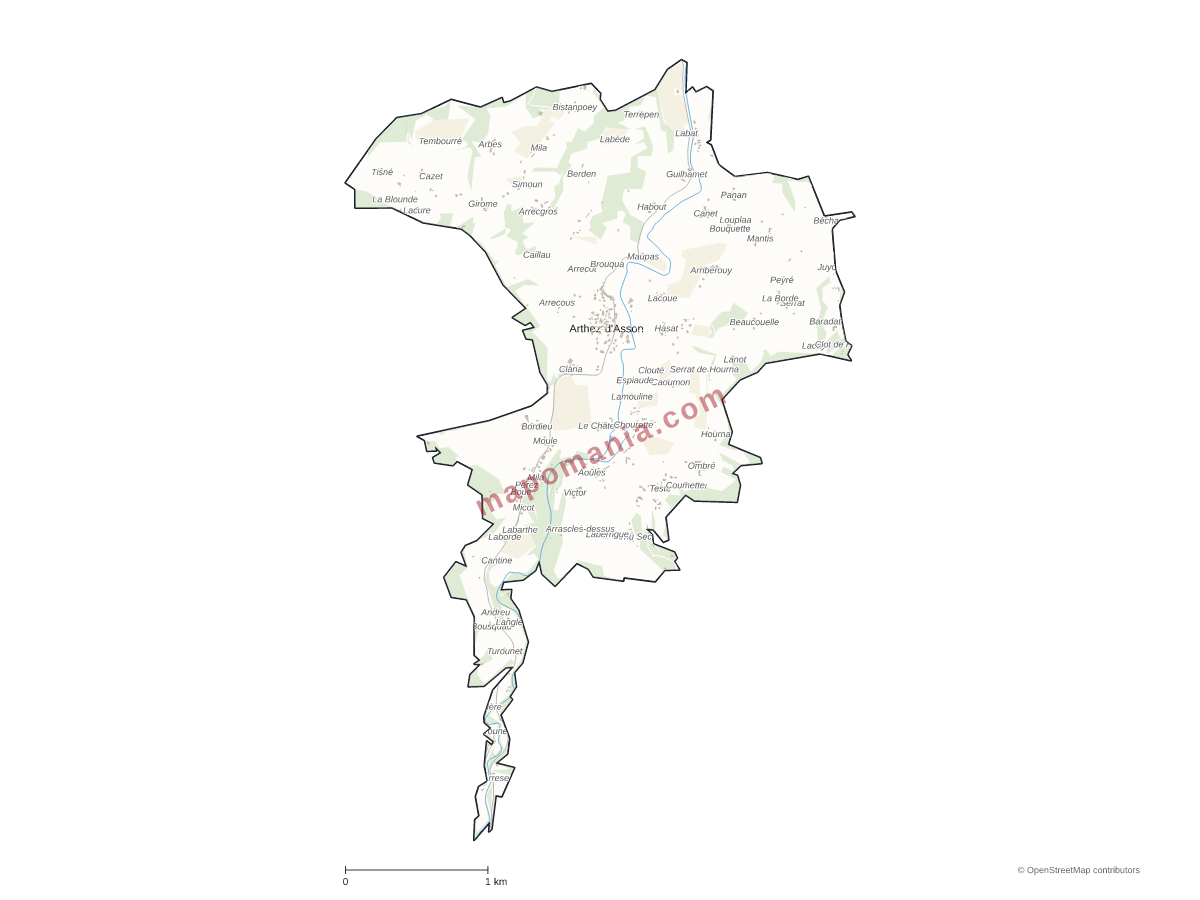 Carte de Arthez-d'Asson à personnaliser