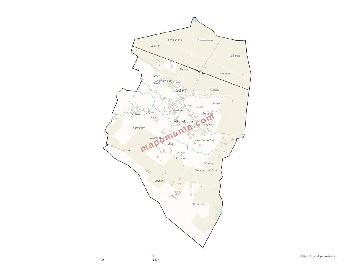 Carte de Artigueloutan à personnaliser