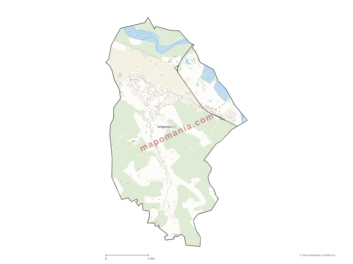 Carte de Artiguelouve à personnaliser