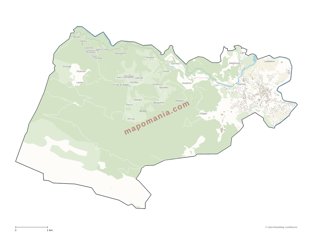 Carte de Arudy à personnaliser