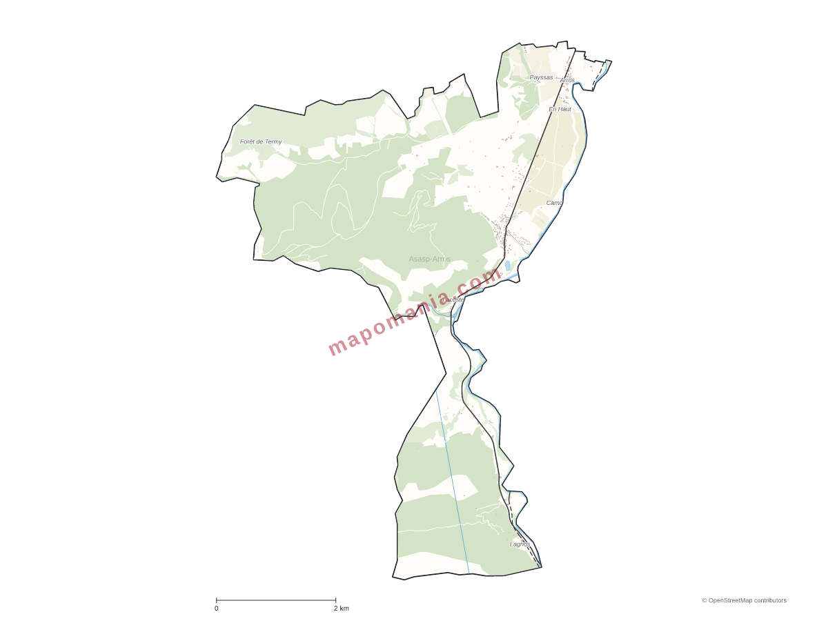 Carte de Asasp-Arros à personnaliser