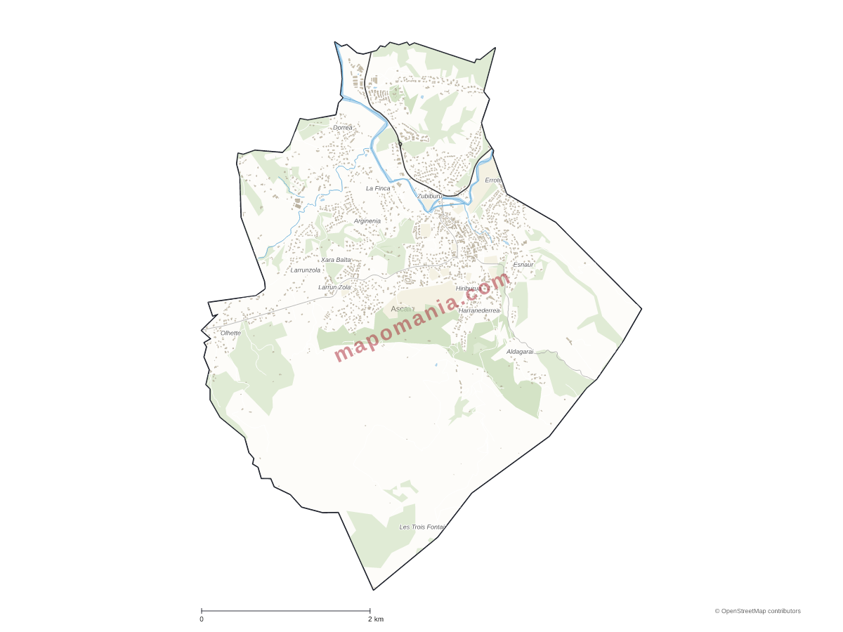 Carte de Ascain à personnaliser