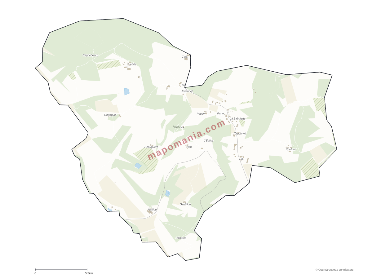 Carte de Aubous à personnaliser