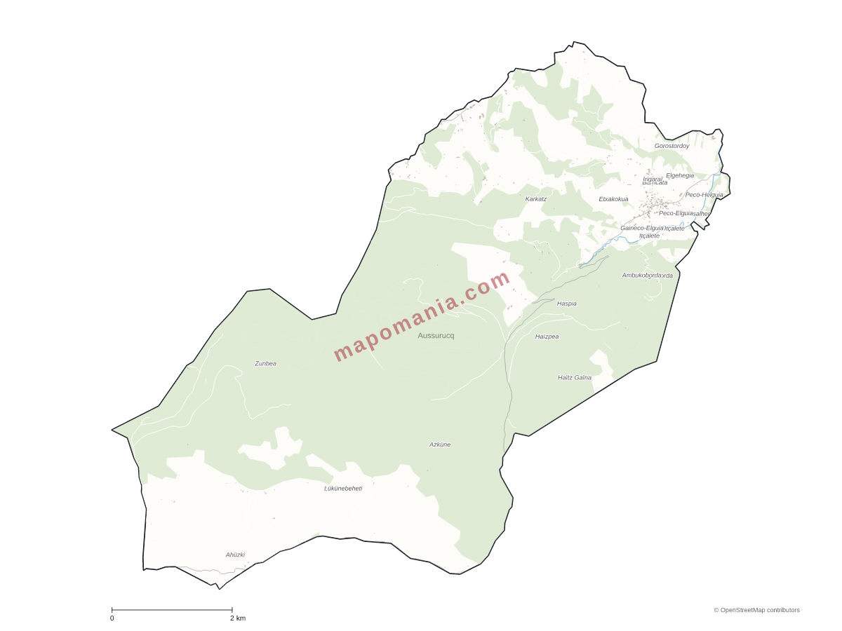 Carte de Aussurucq à personnaliser