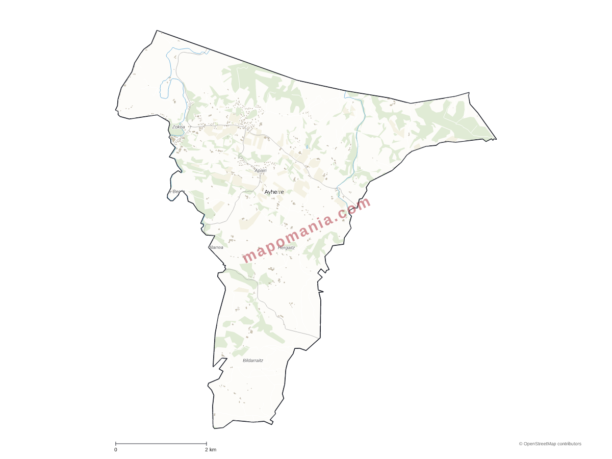 Carte de Ayherre à personnaliser