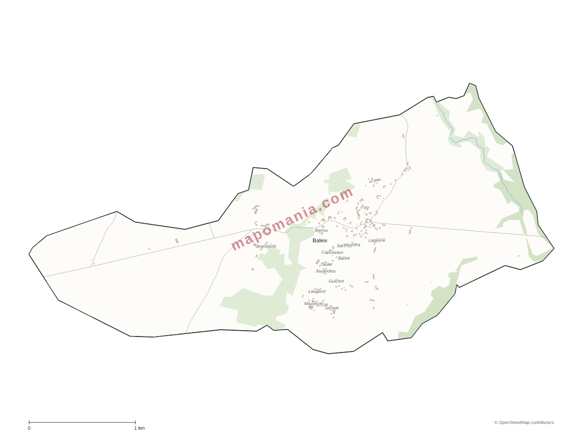 Carte de Baleix à personnaliser