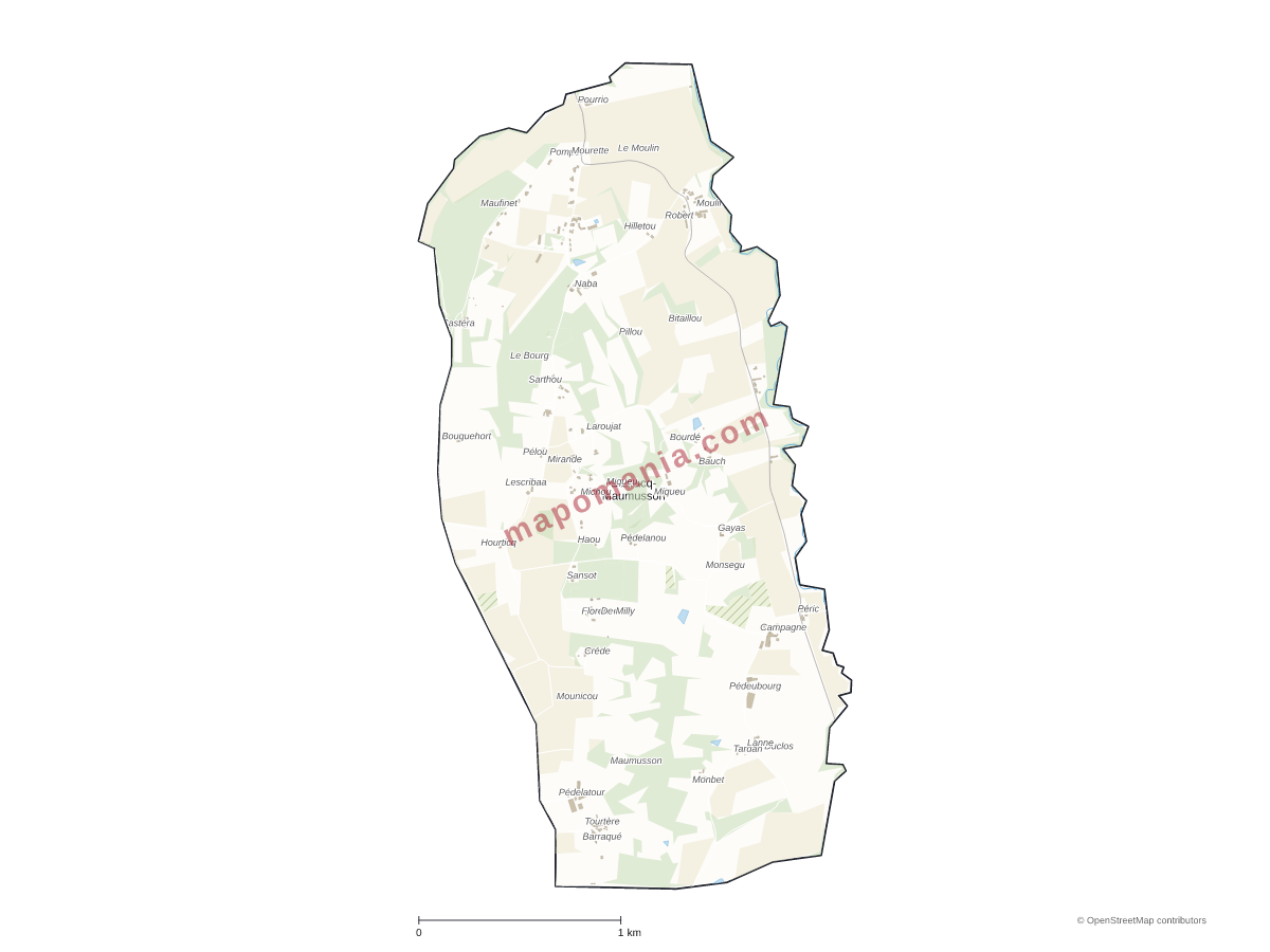 Carte de Baliracq-Maumusson à personnaliser