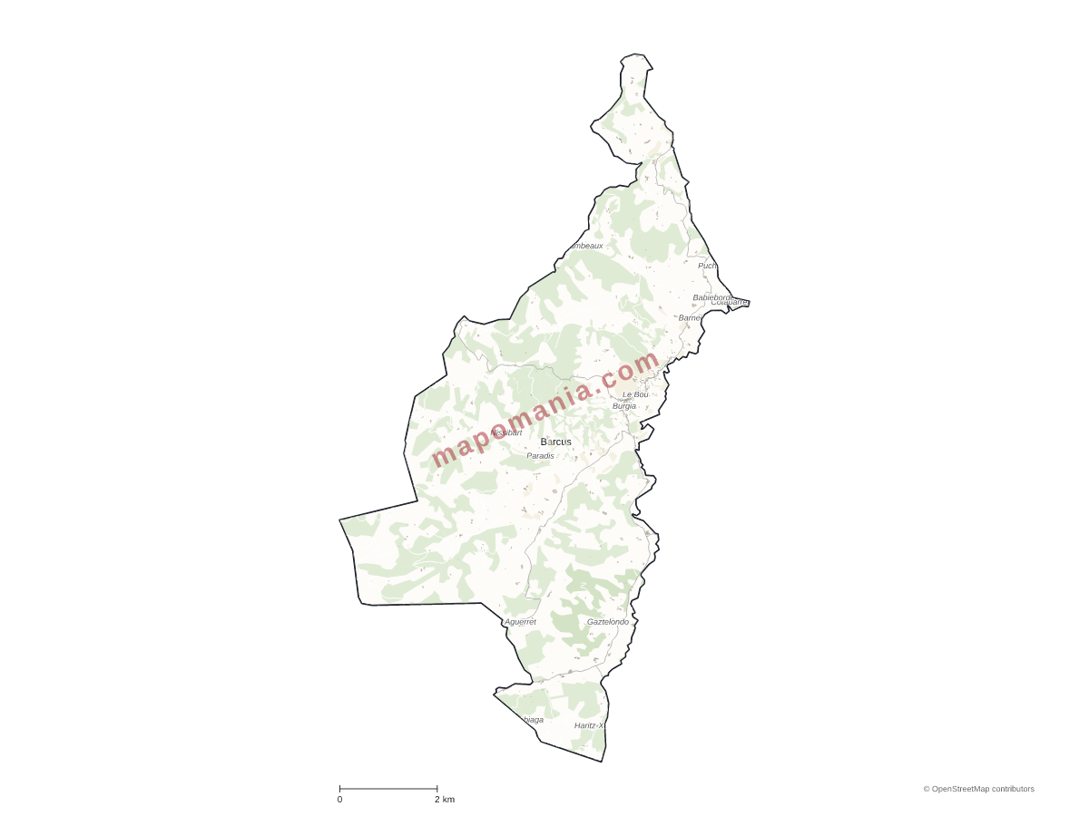 Carte de Barcus à personnaliser