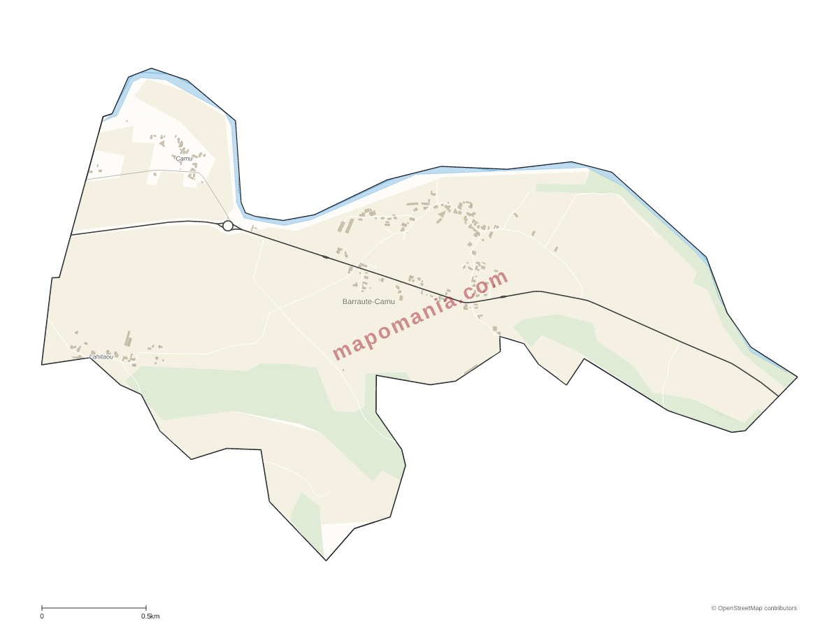 Carte de Barraute-Camu à personnaliser