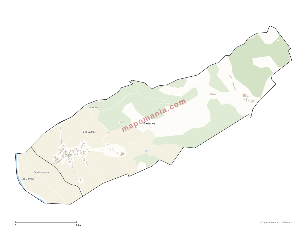 Carte de Bastanès à personnaliser