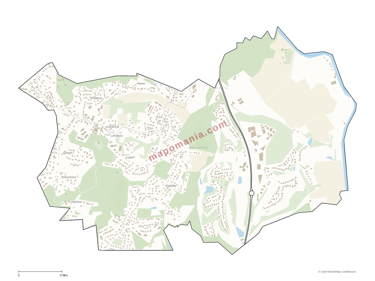 Carte de Bassussarry à personnaliser