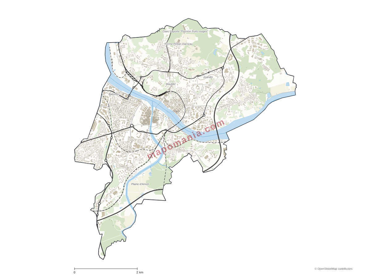 Carte de Bayonne à personnaliser