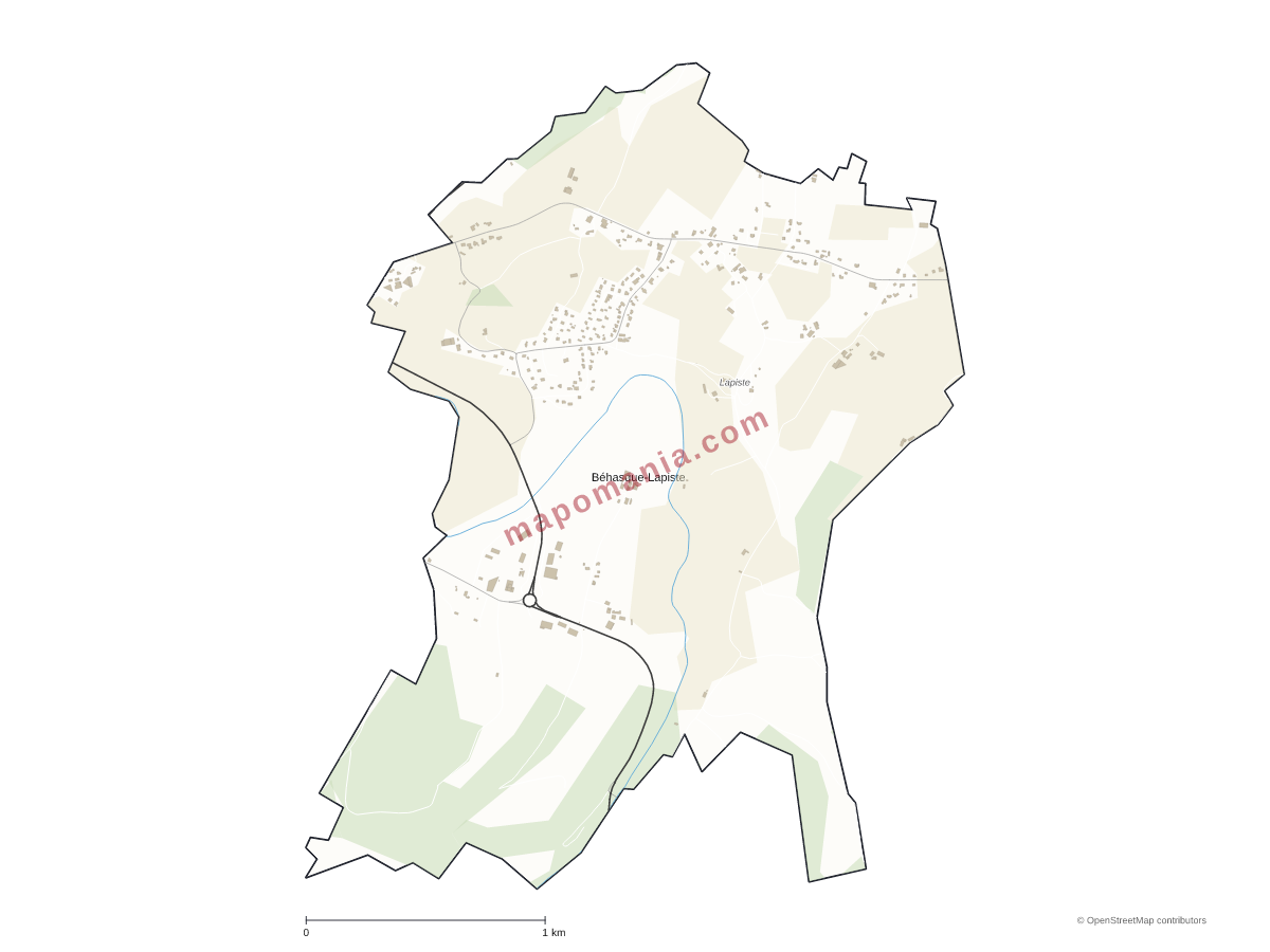 Carte de Béhasque-Lapiste à personnaliser