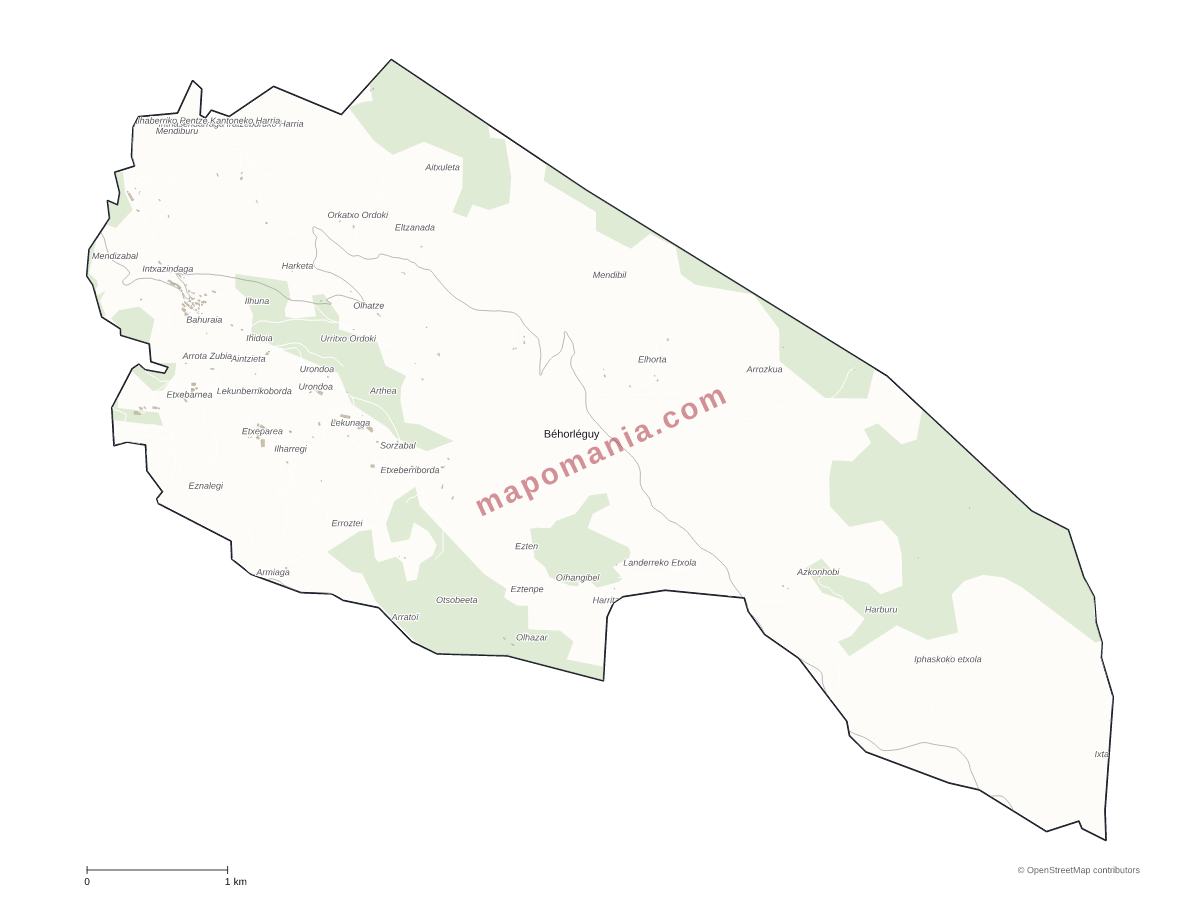 Carte de Béhorléguy à personnaliser