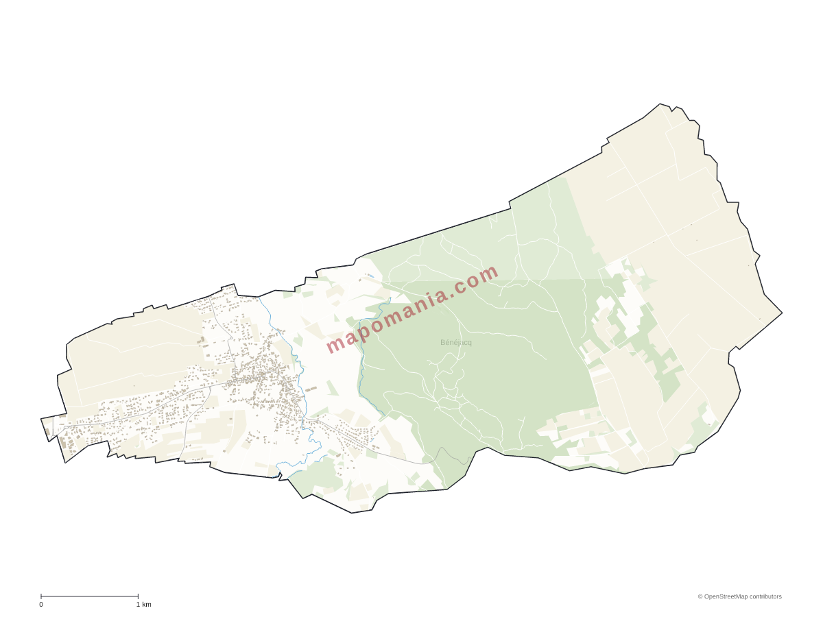 Carte de Bénéjacq à personnaliser
