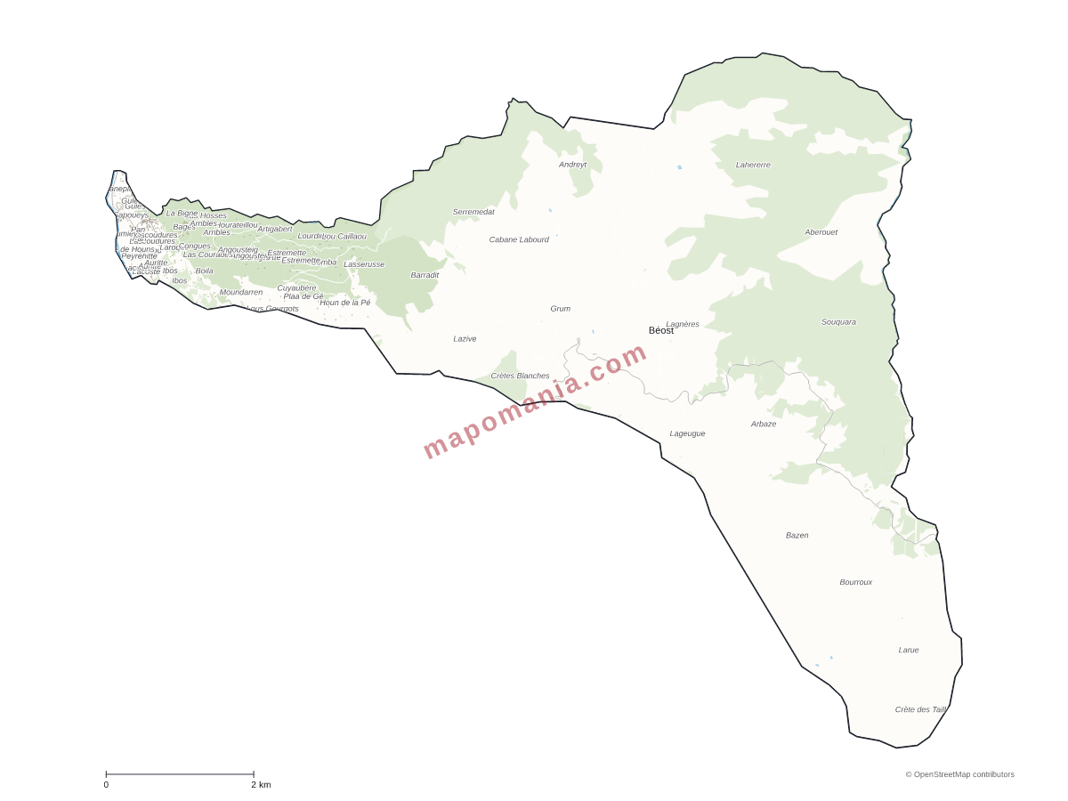 Carte de Béost à personnaliser