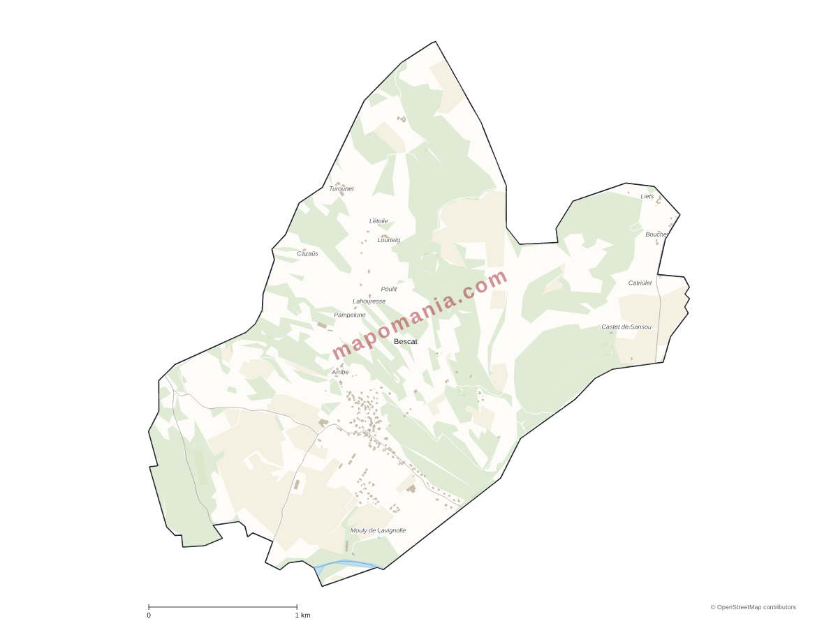 Carte de Bescat à personnaliser