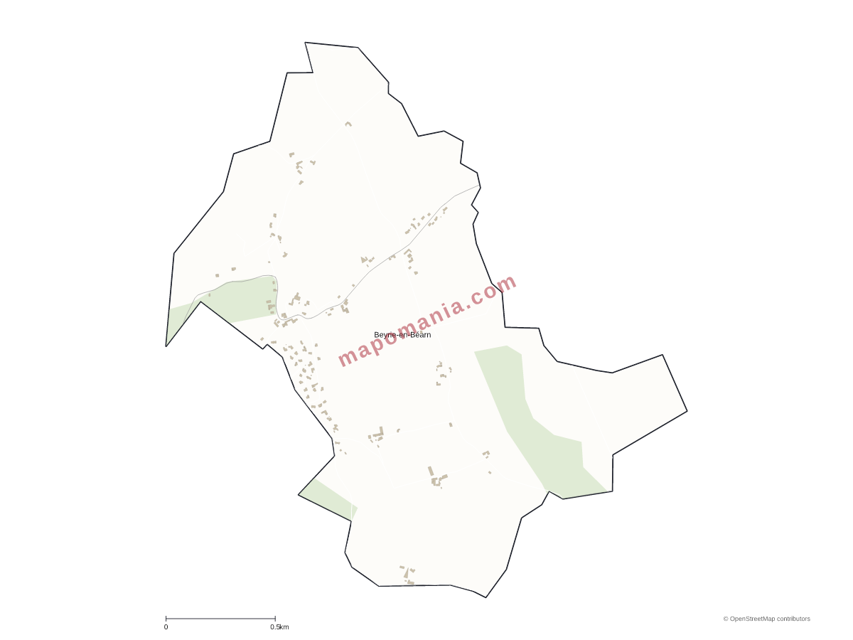 Carte de Beyrie-en-Béarn à personnaliser