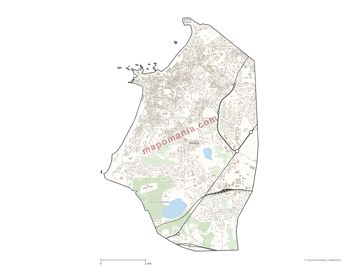 Carte de Biarritz à personnaliser