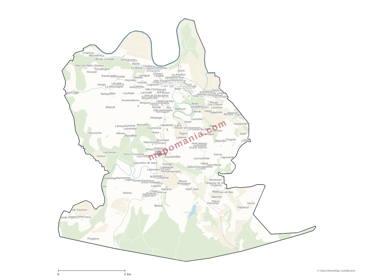 Carte de Bidache à personnaliser