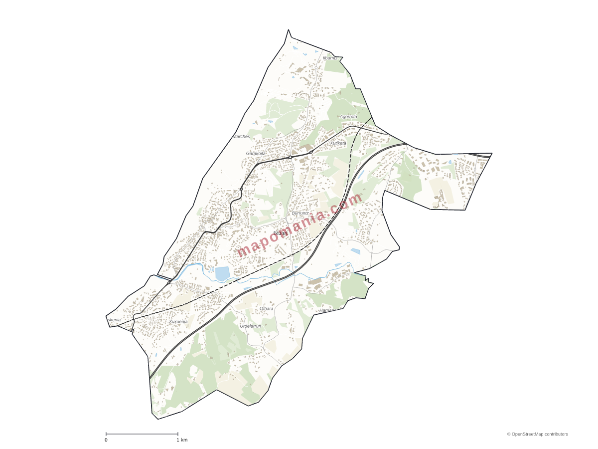 Carte de Bidart à personnaliser
