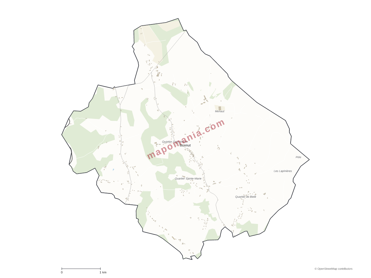 Carte de Bonnut à personnaliser