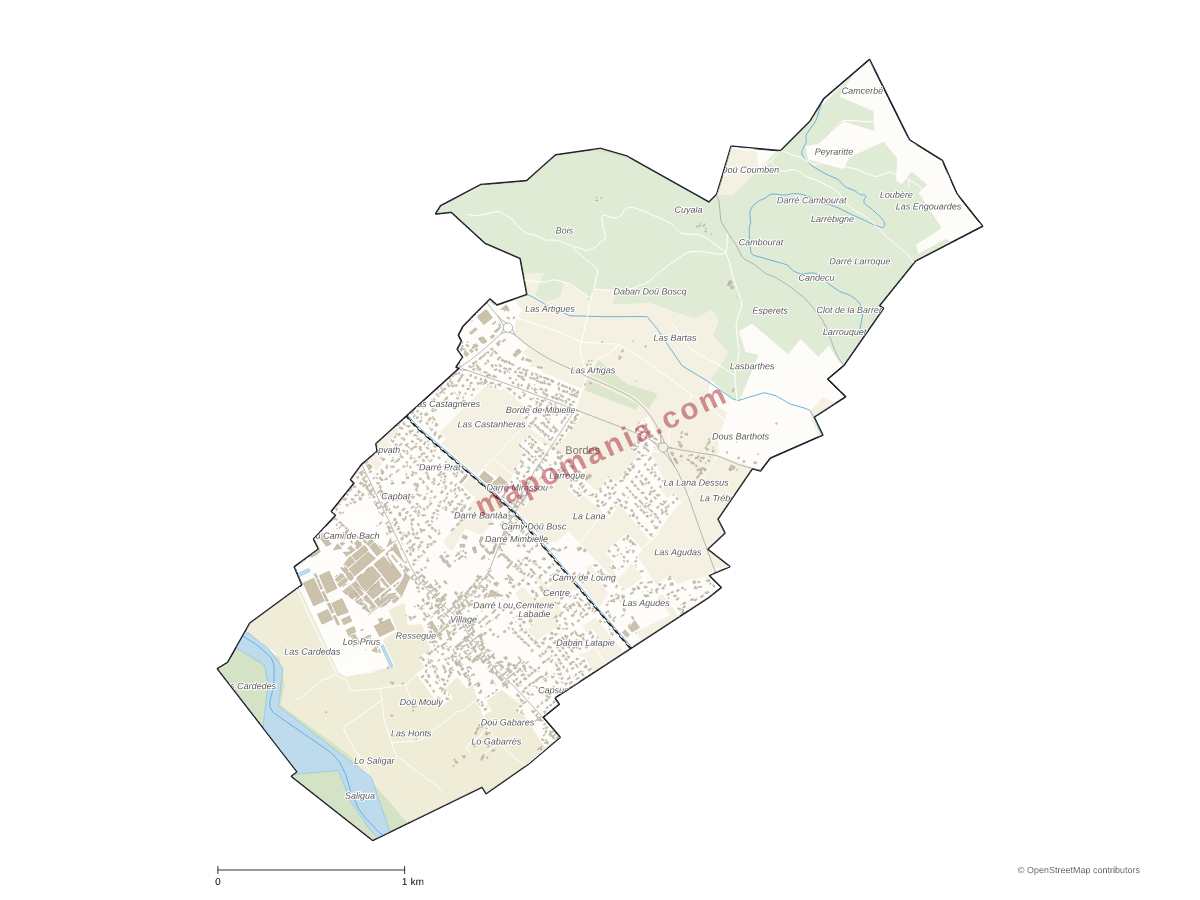Carte de Bordes à personnaliser