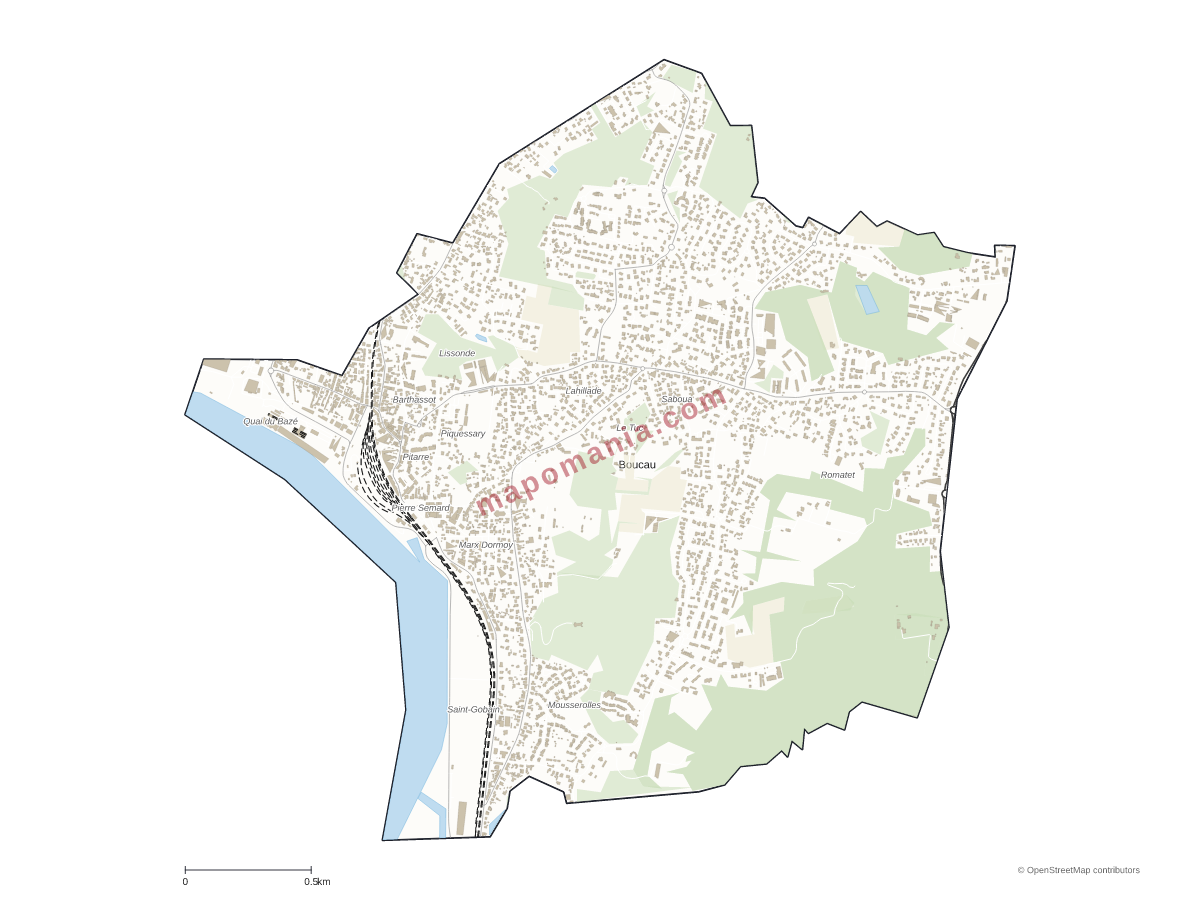 Carte de Boucau à personnaliser
