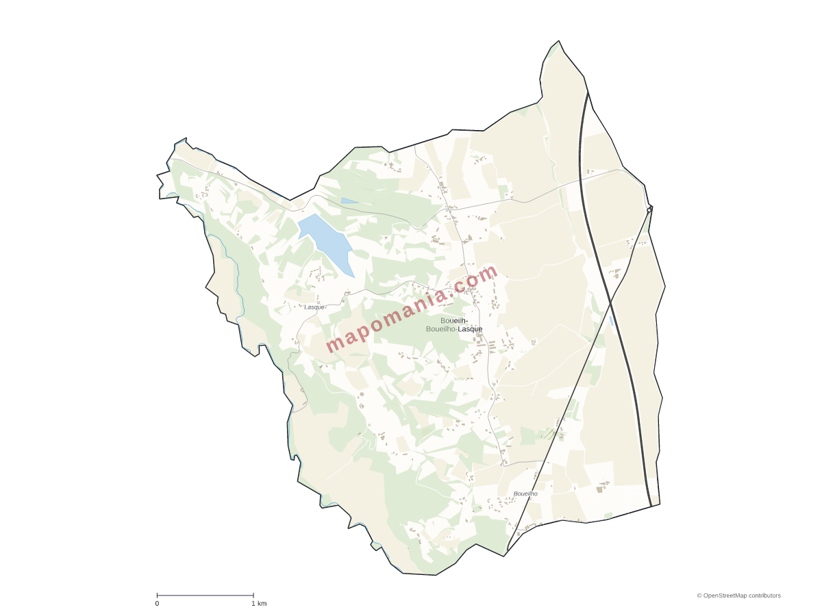Carte de Boueilh-Boueilho-Lasque à personnaliser