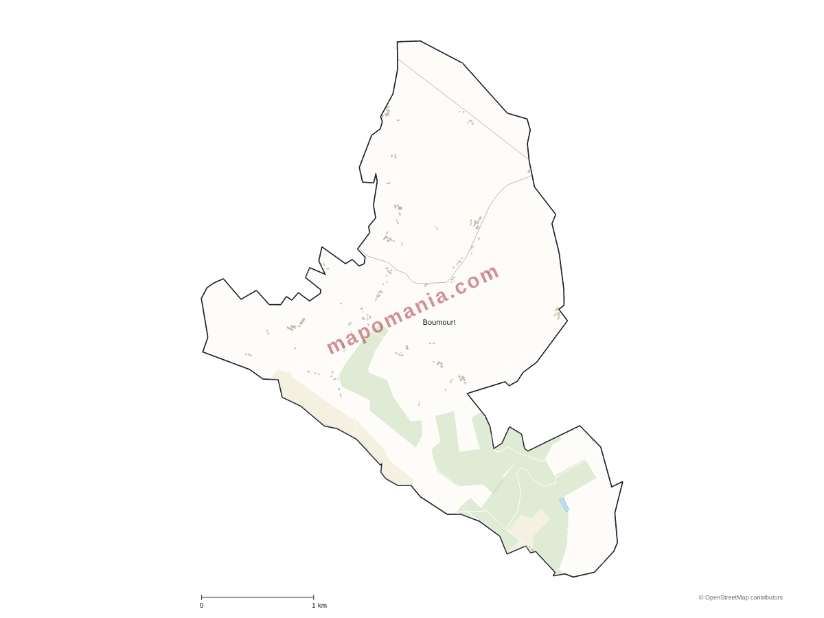 Carte de Boumourt à personnaliser