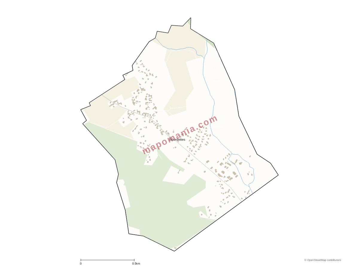 Carte de Bourdettes à personnaliser