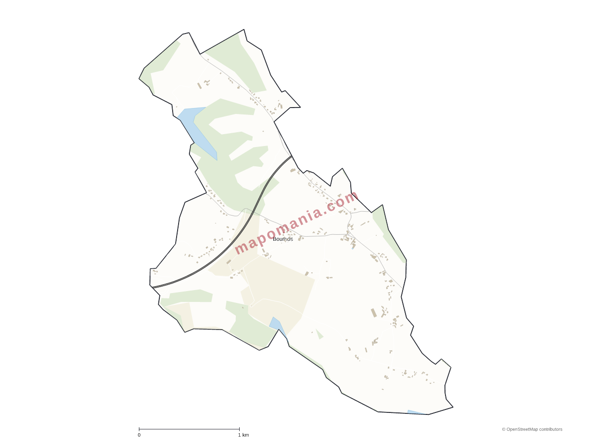 Carte de Bournos à personnaliser