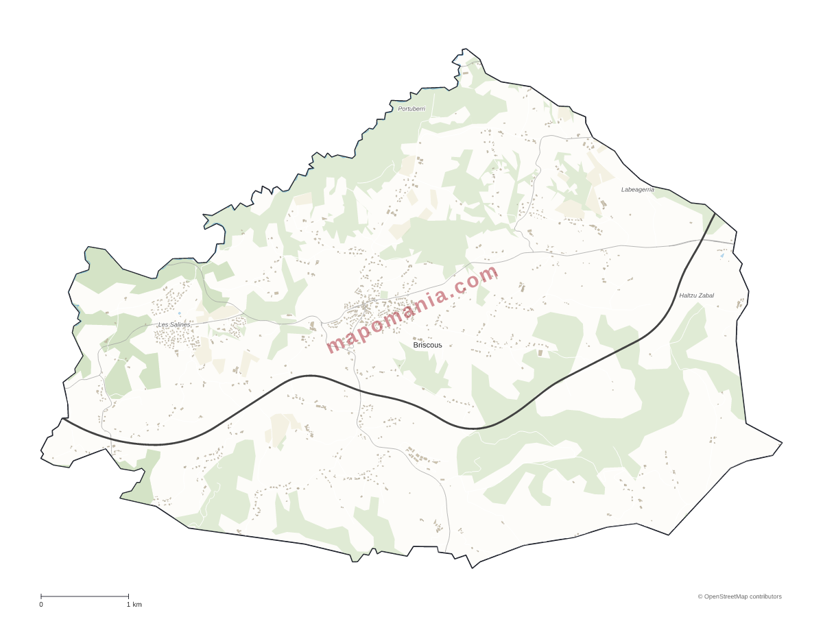 Carte de Briscous à personnaliser
