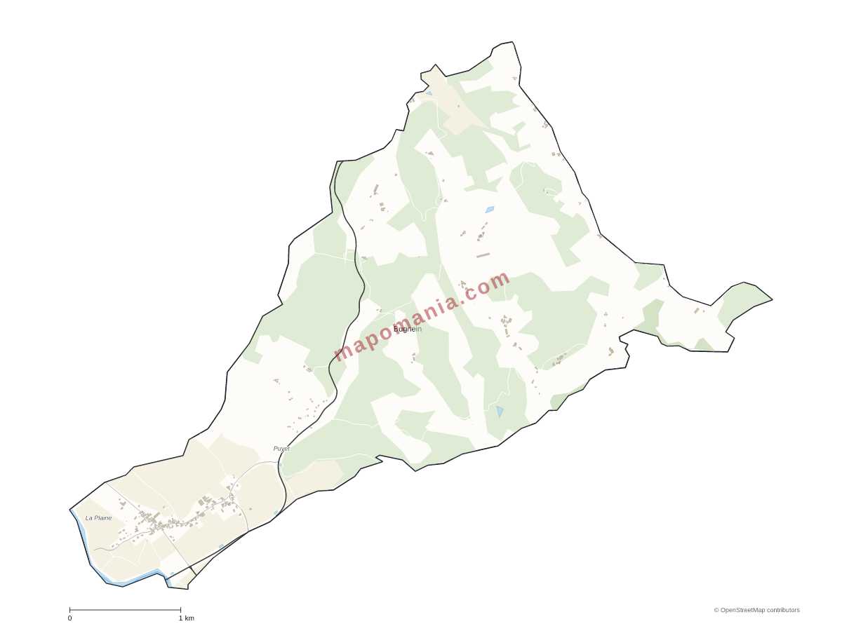Carte de Bugnein à personnaliser