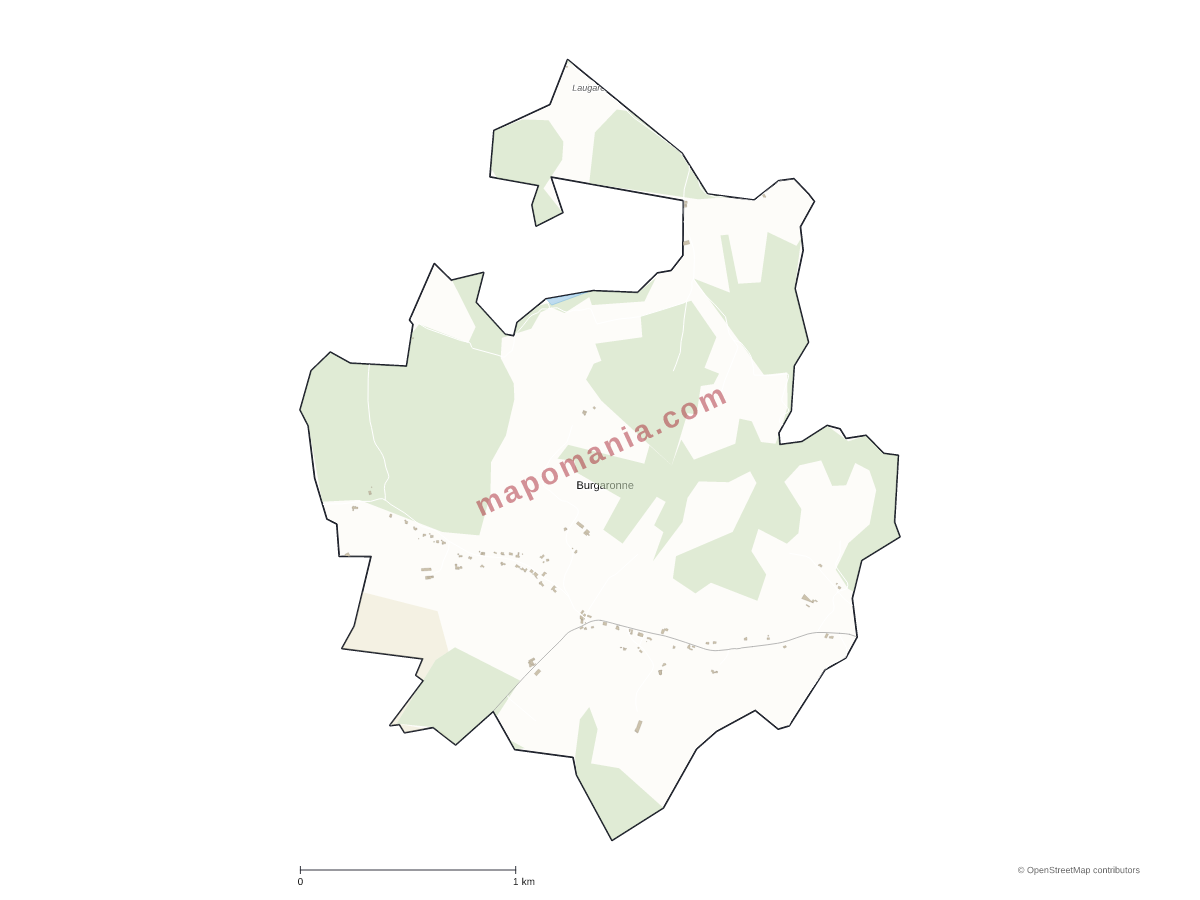 Carte de Burgaronne à personnaliser