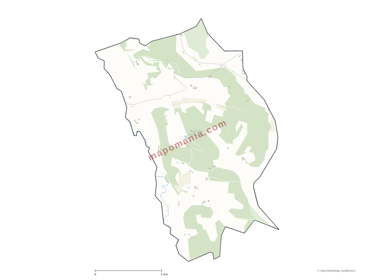 Carte de Burosse-Mendousse à personnaliser