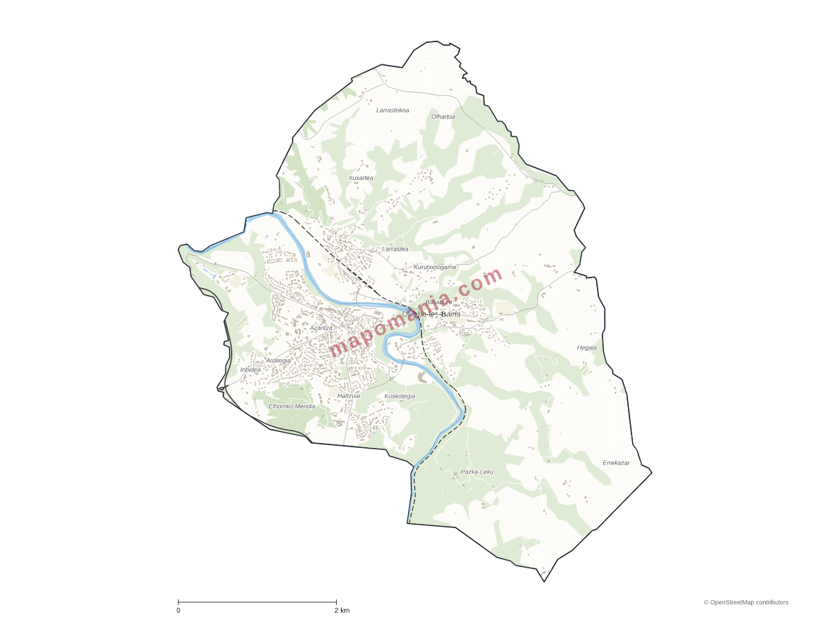 Carte de Cambo-les-Bains à personnaliser
